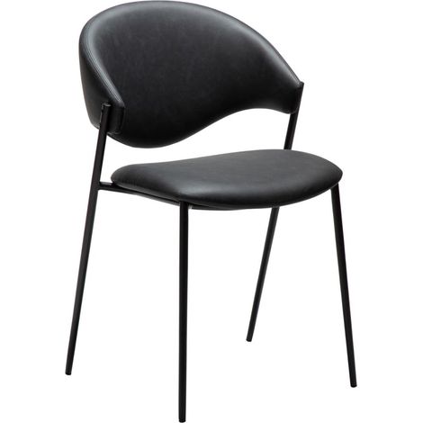 Zone Dan-Form Esszimmerstuhl PU-Kunstleder schwarz.