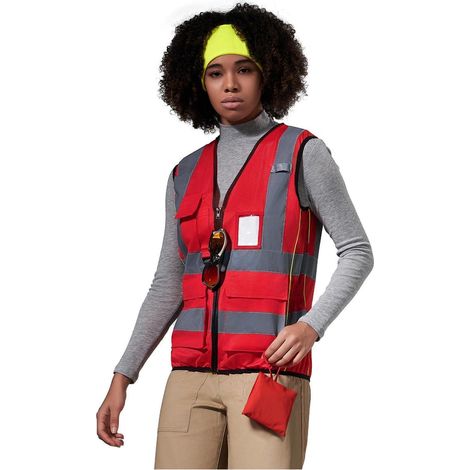 Arbeitsweste Damen mit Reißverschluss und Taschen, Rot (1/5)