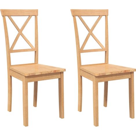 Lot de 2 Chaises à manger,Chaise de cuisine bois massif caoutchouc CFW99050 (1/5)