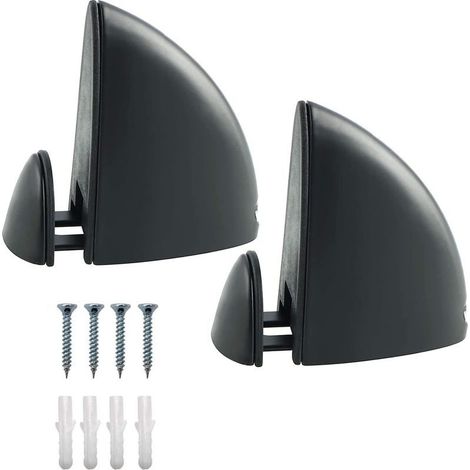 2 Pièces Supports D'étagère en Verre Réglables, Pince à Verre Support Miroir, Garde Corps Verre Utilisé pour le Support D'étagère de Salle de Bain de 2-17 mm D'épaisseur (Noir) (1/5)