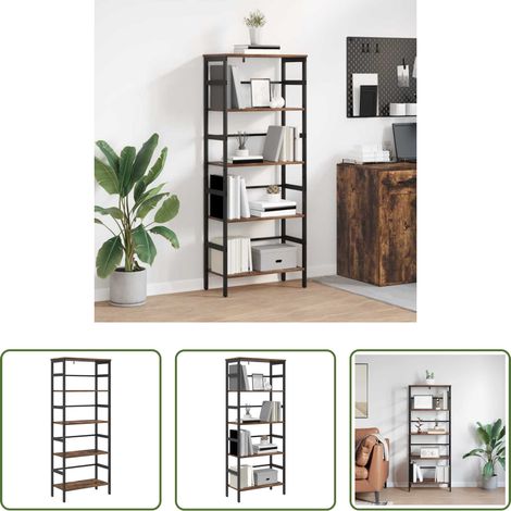 vidaXL Étagère chêne fumé - Étagère Chêne fumé 60 x 29,5 x 149 cm Bois d'ingénierie (1/5)