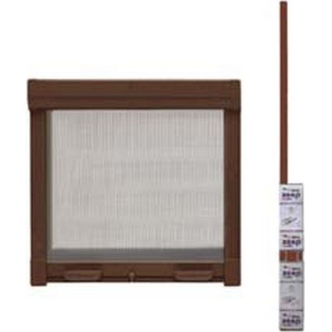 1PZ ZANZARIERA KIT A MOLLA FRIZIONATA COLORE MARRONE cm.160x250h. x porta finestra con avvolg. laterale