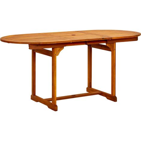 Maison Exclusive - Garten-Esstisch (120-170)x80x75 cm Massivholz (1/5)