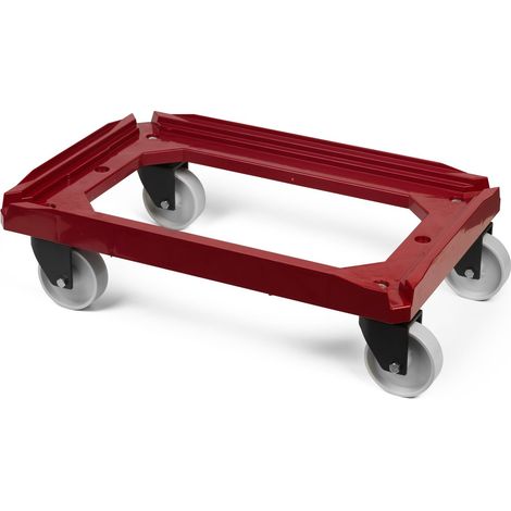 Carrello dolly bordeaux 4 ruote girevoli 610x410x180 - Kongamek KM686