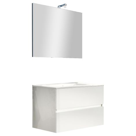 Mobile bagno con lavabo e specchio inclusi finitura bianco 81x47x53h cm - Salone (1/5)