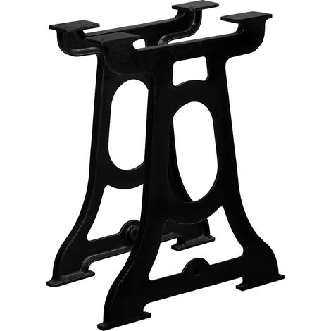 Dining Table Leg Set of 2 Black Cast iron Standard Durable vidaXL (1/5)