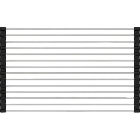 Escurridor de platos, acero inoxidable, diseño plegable, L (1/2)