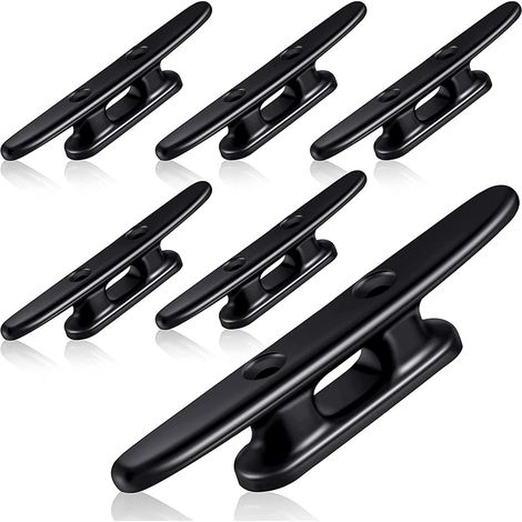 BEBUSINGOTO Taquets noirs de bateau, 6 pièces, taquets de quai de bateau, taquet de canoë, taquets en Nylon de 4 pouces pour accessoires d'amarrage de bateau (1/5)