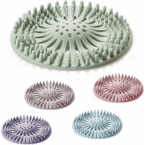 5 Pièces Couvercles de Drain de Douche, Filtre Attrape Cheveux Douche Silicone Tube Drainer Attrape Cheveux Bouchon avec Ventouse pour Cuisine Salle de Bain (1/5)