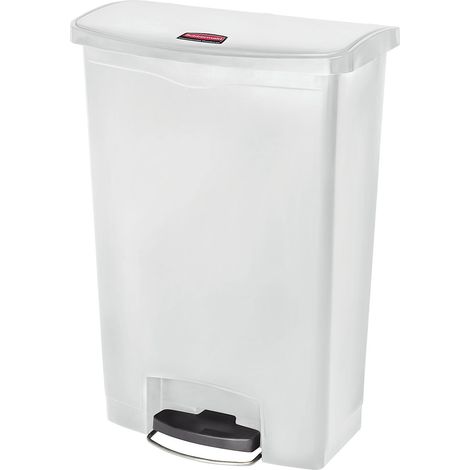 Poubelle à pédale frontale large blanche 90L - Rubbermaid (1/3)