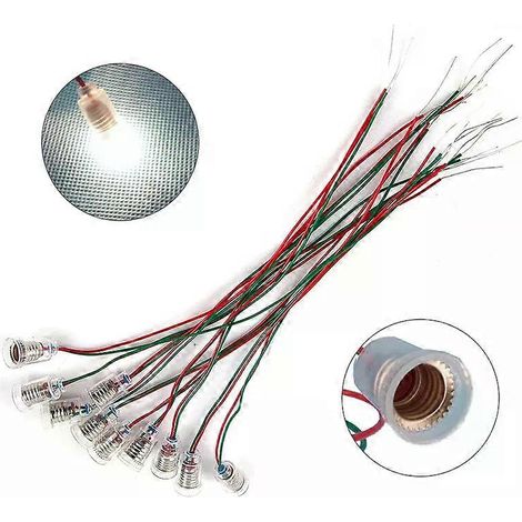 10 Stück E10 Lampenfassung mit Kabel, E10 Lampensockel, Lampenfassung für Lehrmittel (1/4)