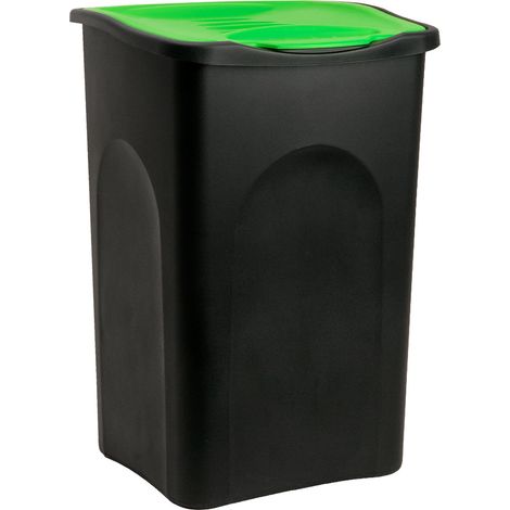 Stefanplast – Poubelle tri sélectif 50 litres avec couvercle rabattable – Dimensions 56x37x39 cm – Plastique polypropylène – 3 couleurs au choix