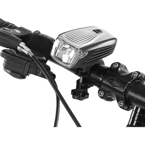 Phare avant de vélo LED étanche IPX5, rechargeable par USB (argenté) (1/5)