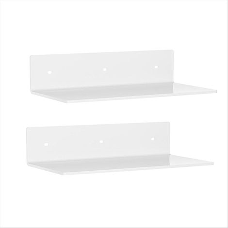 Étagère flottante en acrylique blanc, petit meuble de rangement mural décoratif pour salle de bain ou salon (1/5)