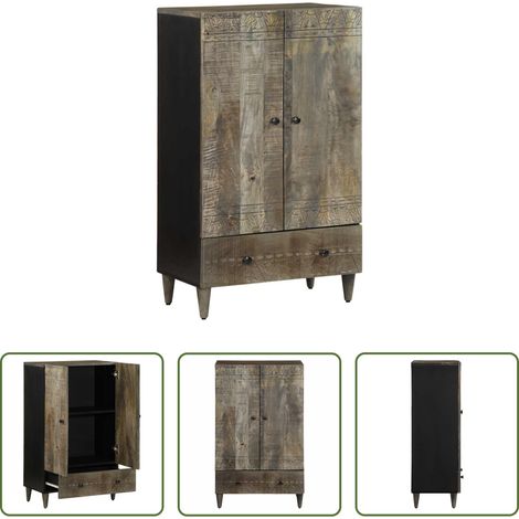 Rangement - Buffet 60x33x100 cm bois de manguier massif (1/5)