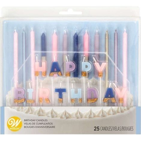 Kit bougie anniversaire pastel x25 - Wilton (1/3)