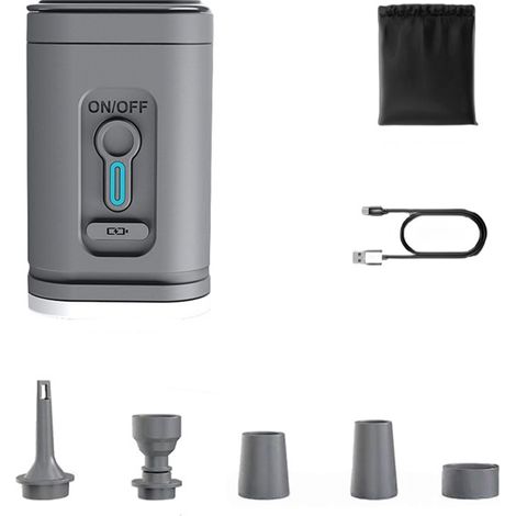 Bomba de aire eléctrica EINNENFFER, accesorios incluidos, función de inflado y desinflado, ABS, multifuncional, portátil, recargable por USB, para colchones inflables, juguetes de piscina, flotadores,