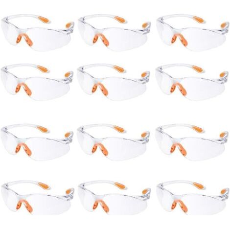 QORVA
-Lot de 12 Lunette de Sécurité Lunettes de Protection Travail avec Lentilles Transparentes Anti-Buée Lunette Protection pour Jardin Laboratoire Chimie..
