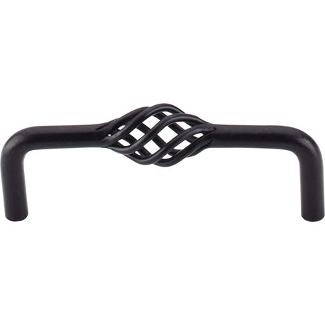 Tirador de madera con mango retorcido para jaula de pájaros, distancia entre centros de 128 mm (negro) (1/4)
