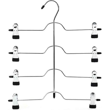 Cintre pour jupes - Cintre pour pantalons - 4 niveaux - Gain de place - Pour placard - Lot de 1 (1/5)
