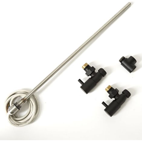 Hudson Reed - Kit pour Radiateur ou Sèche-Serviettes Mixte 1500W - Noir (1/3)