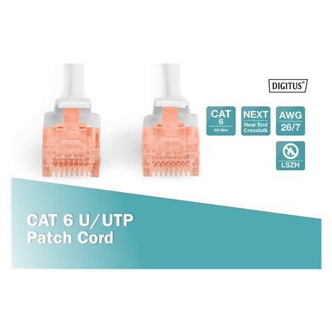 Digitus CAT 6e Câble de brassage Paire torsadée non blindée (UTP) Mâle RJ-45 Mâle RJ-45 Gris 0,5 m (1/3)