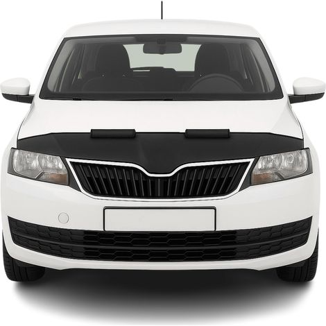 Protège Capot compatible avec Skoda Rapid 2012 à 2020, Bra de Capot Protection, Noir (1/5)