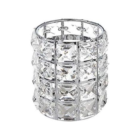 Cristal Maquillage Brosse Organisateur Titulaire De Stockage De Seau Crayon à Sourcils Stylo Tasse Outils Conteneur (Argent)-Fei Yu (1/3)
