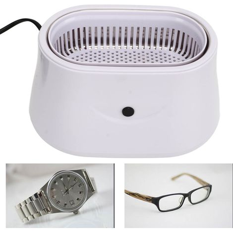 Tragbarer Ultraschallreiniger mit geringem Geräuschpegel und großem Fassungsvermögen (40 kHz, 650 ml) für Brillen, Schmuck, Zahnprothesen und Uhren (Europäischer Standard 220 V). (1/5)