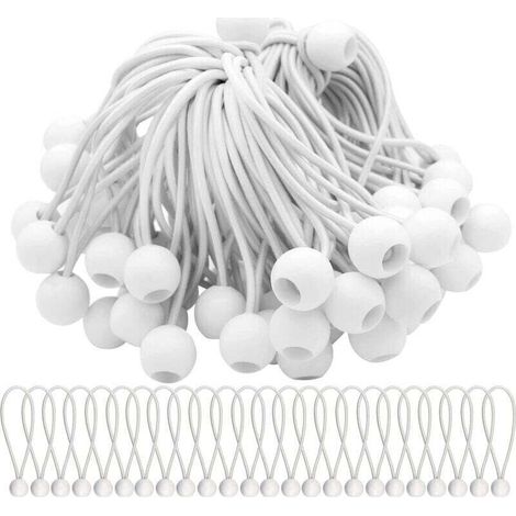 SABIR Tendeurs de bâches - pour bannières, bâches, tonnelles, tentes - 50 pièces (blanc) (1/4)