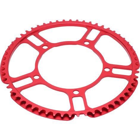 Pignon monodisque LP Litepro 58T pour vélo, en acier inoxydable, à cinq trous, rouge (1/5)