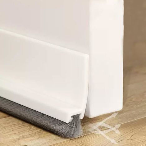 Ecleanfy - Joint de porte blanc de 100 cm, bande d'étanchéité brossée pour joint de porte, auto-adhésive, pour empêcher les fuites de chaleur.