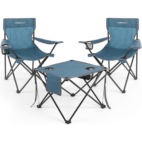 Homecall Campingstuhl Campingtisch mit Stühlen Klappstuhl Camping Faltstuhl Picknicktische
(Rutschfest & Wetterfest, für Camping, Picknick, Angeln), Faltstuhl Campingstuhl mit Tisch Klapptisch mit Stü