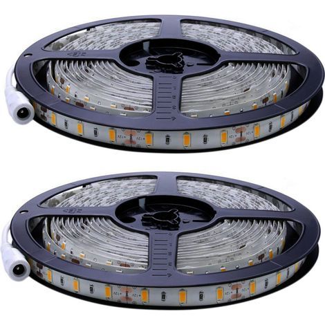 2X Flexible 5M Cc 12V 36W Smd 2835 X 300 Lumières Ip20 Blanc Chaud (3000K) de Bande de Bande de Led (1/4)