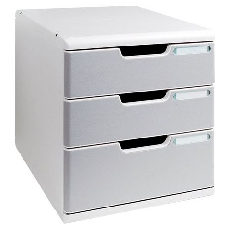 Module de classement Exacompta Modulo 3 tiroirs couleur - gris