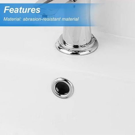 6pcs Anneaux de trop plein évier - Installation facile Protection fond évier - Cuisine et salle de bain - 30 5 mm (1/5)