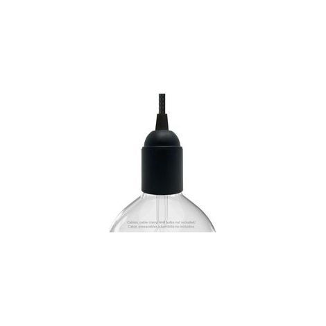 Pack de 10 Douilles E27 Noir Support Douille E27 Lisse Base pour Ampoule Exposée et Filetage Épais E27 (1/4)