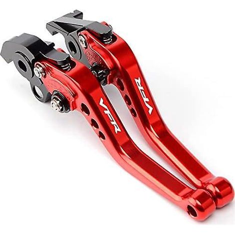 Leviers de frein et d'embrayage réglables pour Honda VFR800F (2002-2017), en aluminium usiné CNC, rouge. (1/5)