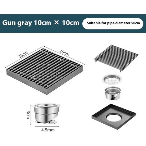 (A2)304 stainless steel floor drain, hotel bathroom large displacement outdoor garden deodorant shower Drains (1/4)