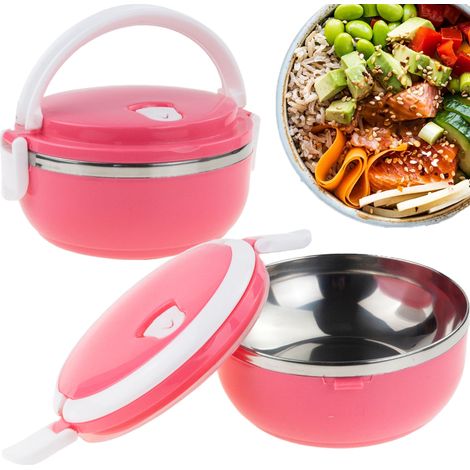 Fiambrera térmica UU55, recipiente para alimentos, 0,7 L, doble pared.