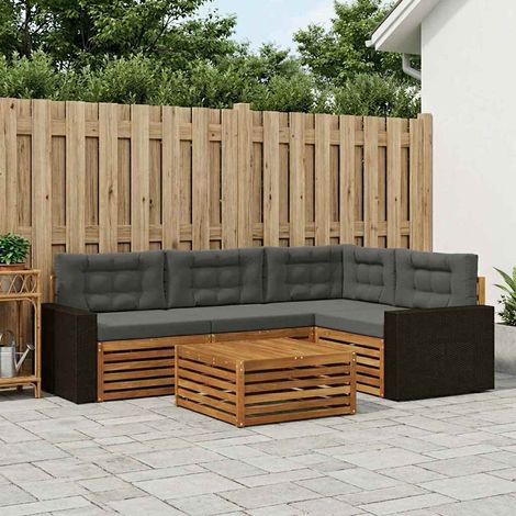 vidaXL Outdoor-Sofagarnitur 5 pcs Natur und Anthrazit 79 x 79 x 37 cm (1/5)