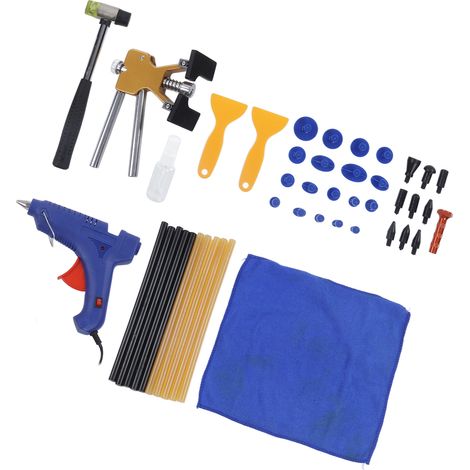Kit de Réparation de Bosses 45 Pièces, Extracteur de Tôle Sans Peinture avec Fiche UE 100-240V pour Voiture (1/5)