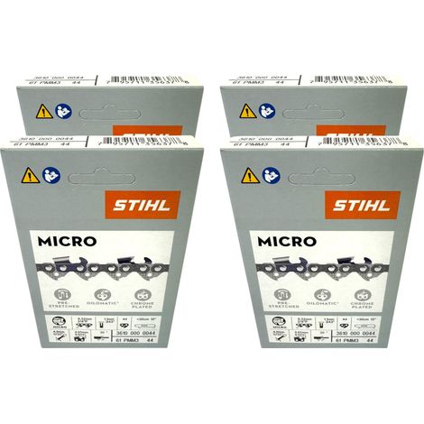 Chaîne de tronçonneuse STIHL Picco Micro Mini 3 30 cm 3/8" P 1,1 mm 44 TG 4 pièces ( 4x 36100000044 )
