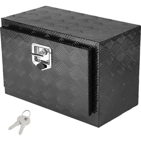 Boîte à Outils pour Camion 61,2 x 31 x 36 cm, Coffre Sous-Châssis Fixation Inférieure, Caisse de Stockage en Aluminium avec Serrure et Clés, Étanche, pour Remorque Pick-up Fourgonnette Véhicules (1/5)