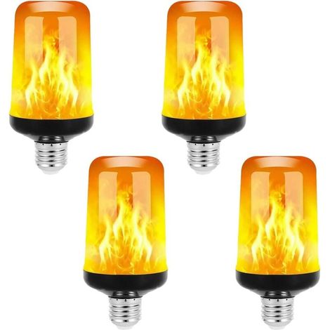 Pack LED Flame Effect Light Bulbs, Flickering Flame Effect Light Bulbs with Gravity Sensor for Home Garden Wedding Party Decorations MUMU (1/4)