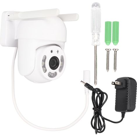 Caméra de surveillance extérieure dôme, détection de mouvement et voix, 1080P vision nocturne couleur, 110‑240V pour maison, centre commercial, marché, prise US (1/5)