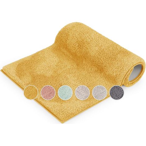 Tapis De Bain - Antidérapant Et Absorbant - Extra Doux - Lavable - 50x80cm (6 Couleurs) (Jaune) (1/5)