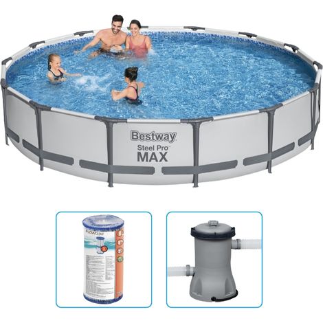 Piscine Bestway Steel Pro MAX - 427 x 84 cm - Ronde - Avec pompe de filtration (1/5)