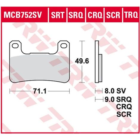 Pastillas de freno TRW ZF LUCAS KH379 SINTER RACING (SUSTITUYEN A MCB752SRQ)