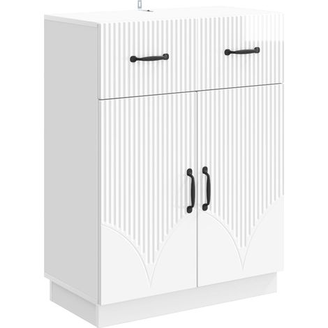 Credenza Bianco Lucido 66 x 34,5 x 87 cm Legno ingegnerizzato vidaXL